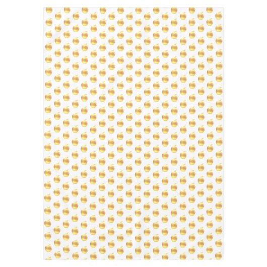 Golden Apples on White Tablecloth Tafelkleed (Voorkant)