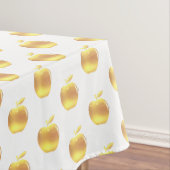 Golden Apples on White Tablecloth Tafelkleed (Voorbeeld)