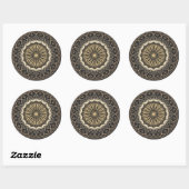 Golden arabesque mandala patroon ronde sticker (Vel)