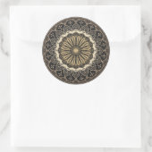 Golden arabesque mandala patroon ronde sticker (Tas)