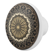 Golden arabesque mandala pattern  keramische knop (Rechts)