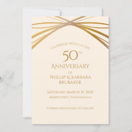Golden Arch 50th Wedding Jubileum Bewaar de datum Save The Date