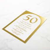 Golden Arch 50th Wedding Jubileum Gold Folie Uitnodiging (Gedraaid)