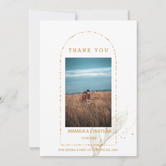 Golden Arch Photo Flat Wedding Bedankt (Voorkant)