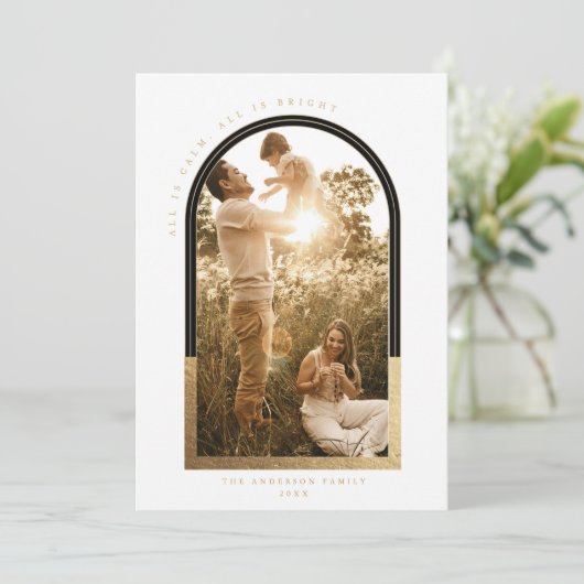 Golden Arch Vakantie Fotokaart Kaart (Staand voorkant)