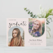 Golden Arches | Afstuderen voor Blush Photo Callig Kaart (Staand voorkant)