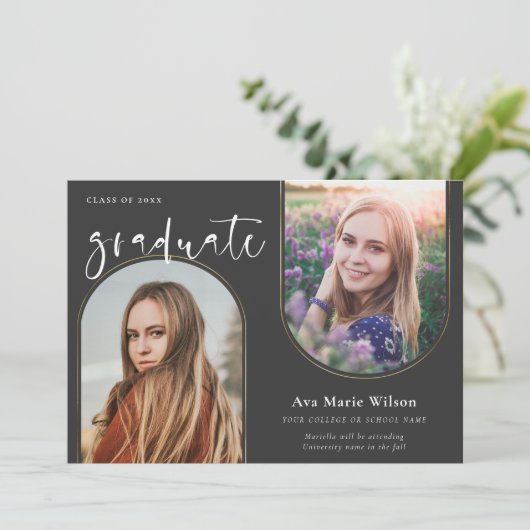 Golden Arches | Afstuderen voor meerfotokalligrafi Kaart (Staand voorkant)