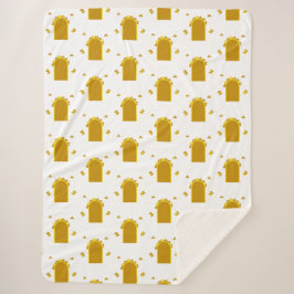 Golden Archway Portal – Minimalist Abstract Sherpa Deken