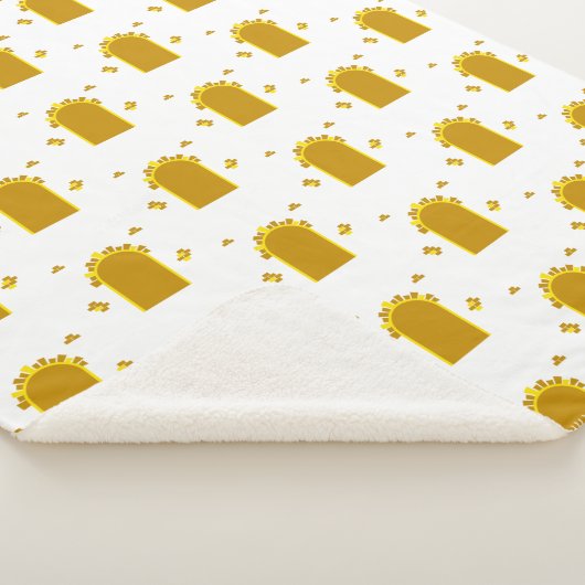  Golden Archway Portal – Minimalist Abstract Sherpa Deken (3/4)