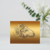 Golden Aries Westerne Chinese astrologie Briefkaart (Staand voorkant)