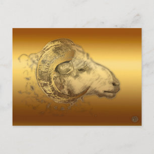 Golden Aries Westerne Chinese astrologie Briefkaart
