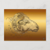 Golden Aries Westerne Chinese astrologie Briefkaart (Voorkant)