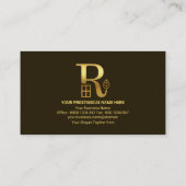 Golden Arrows Letter-R Real Estate Agent Realtor Visitekaartje (Achterkant)