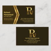 Golden Arrows Letter-R Real Estate Agent Realtor Visitekaartje (Voorkant / Achterkant)