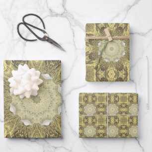  Golden Art Deco Abstract Patroon nr. 2 Inpakpapier Vel