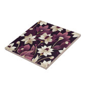 Golden Art Deco Bloemen Bourgogne Tegeltje (Zijkant)