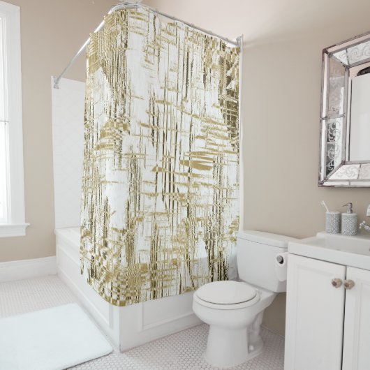 Golden Art Deco Douchegordijn (In situ)
