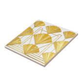 Golden Art Deco Fan Pattern Tegeltje (Zijkant)