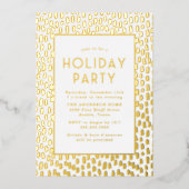 Golden Art Deco Holiday Party Folie Uitnodiging (Voorkant)