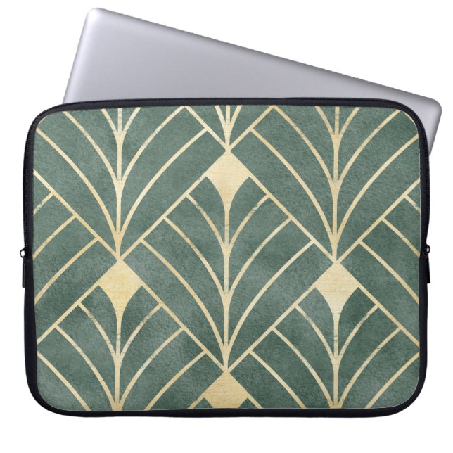 Golden Art Deco: luxe naadloze stijl Laptop Sleeve (Voorkant)