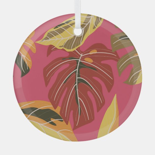 Golden Art Deco Natuur Behang Glas Ornament (Voorkant)