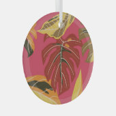 Golden Art Deco Natuur Behang Glas Ornament (Voorkant Rechts)