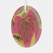 Golden Art Deco Natuur Behang Glas Ornament (Voorkant links)
