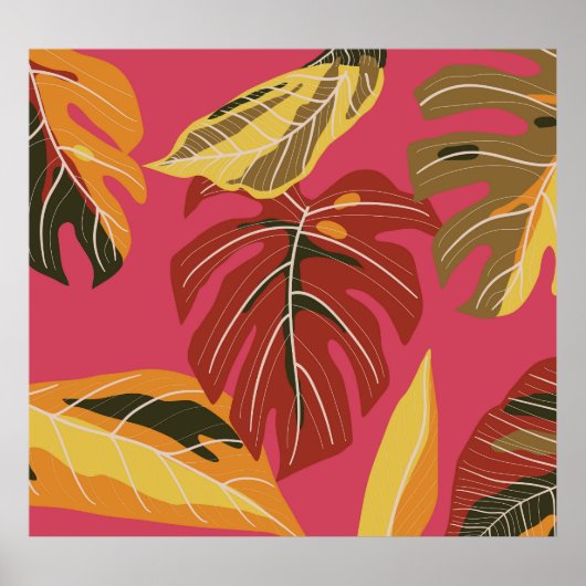 Golden Art Deco Natuur Behang Poster (Voorkant)
