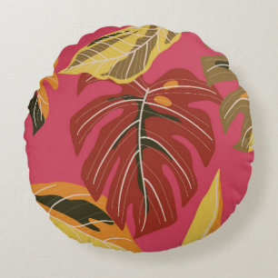 Golden Art Deco Natuur Behang Rond Kussen