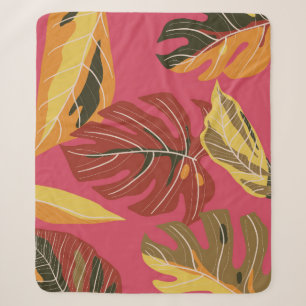 Golden Art Deco Natuur Behang Sherpa Deken