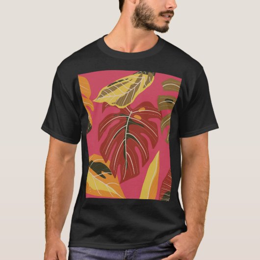Golden Art Deco Natuur Behang T-shirt (Voorkant)