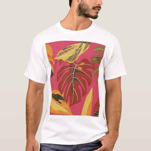 Golden Art Deco Natuur Behang T-shirt (Voorkant)