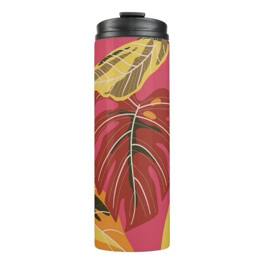 Golden Art Deco Natuur Behang Thermosbeker (Voorkant)
