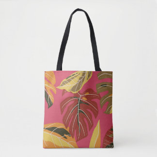Golden Art Deco Natuur Behang Tote Bag