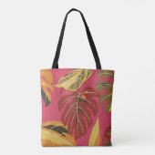 Golden Art Deco Natuur Behang Tote Bag (Achterkant)
