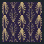 Golden art Deco Pattern. Seamless dark blue backgr Imitatie Canvas Print<br><div class="desc">Golden art Deco Pattern. Naadloze donkerblauwe achtergrond. Schalen of schelpen ornament. Minimalistisch geometrisch ontwerp.  lijnen. Moties uit de jaren 1920-30. Luxe  illustratiekunst,  deco,  jaren 1920,  achtergrond,  ontwerp,  geometrisch,  goud,  patroon,  lijn,  vintage,  jaren 1930,  20,  30,  abstract,  klassiek,  knapperig,  donker,  decoratie,  decoratief,  diagonaal wijnjaar,  retro,  illustratie, </div>