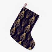 Golden art Deco Pattern. Seamless dark blue backgr Kleine Kerstsok (Voorkant (Hangend))