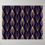 Golden art Deco Pattern. Seamless dark blue backgr Poster<br><div class="desc">Golden art Deco Pattern. Naadloze donkerblauwe achtergrond. Schalen of schelpen ornament. Minimalistisch geometrisch ontwerp.  lijnen. Moties uit de jaren 1920-30. Luxe  illustratiekunst,  deco,  jaren 1920,  achtergrond,  ontwerp,  geometrisch,  goud,  patroon,  lijn,  vintage,  jaren 1930,  20,  30,  abstract,  klassiek,  knapperig,  donker,  decoratie,  decoratief,  diagonaal wijnjaar,  retro,  illustratie, </div>