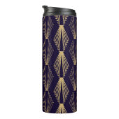 Golden art Deco Pattern. Seamless dark blue backgr Thermosbeker (Geroteerd rechts)