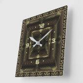 Golden Art Deco Vierkante Klok (Hoek)