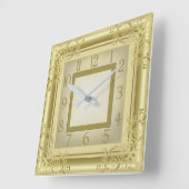 Golden Art Deco Vierkante Klok (Hoek)