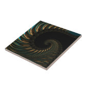 golden artistic Spiral Spin, modern fractal art Tegeltje (Zijkant)