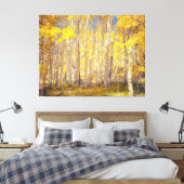 Golden Aspen Forest Canvas Afdruk (Insitu (Slaapkamer))