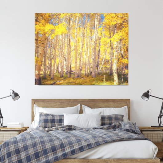 Golden Aspen Forest Canvas Afdruk (Insitu (Slaapkamer))