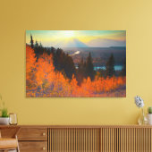 Golden Aspens boven de Snake-rivier op de zon Canvas Afdruk (Insitu (Woonkamer))