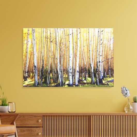 Golden Aspens Canvas Print (Insitu (Woonkamer))