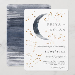 Golden Astrology Wedding Kaart
