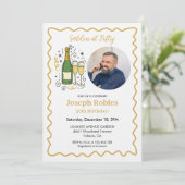 Golden at Fifty Party Photo 50th Birthday  Kaart (Staand voorkant)