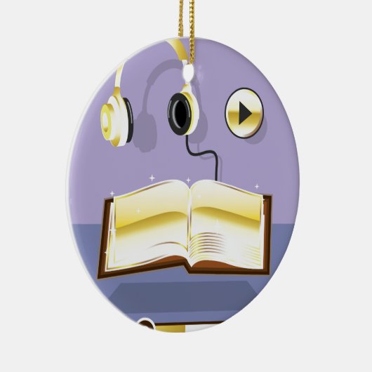 Golden Audiobook Vector Art Icon Keramisch Ornament (Rechts)