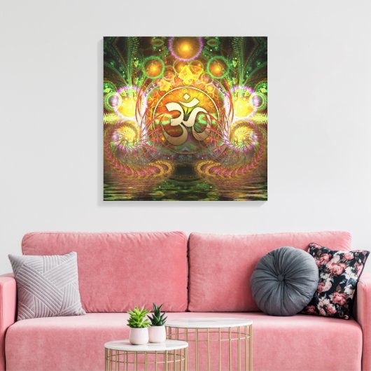 Golden Aum Dreams Canvas (Insitu (Woonkamer))